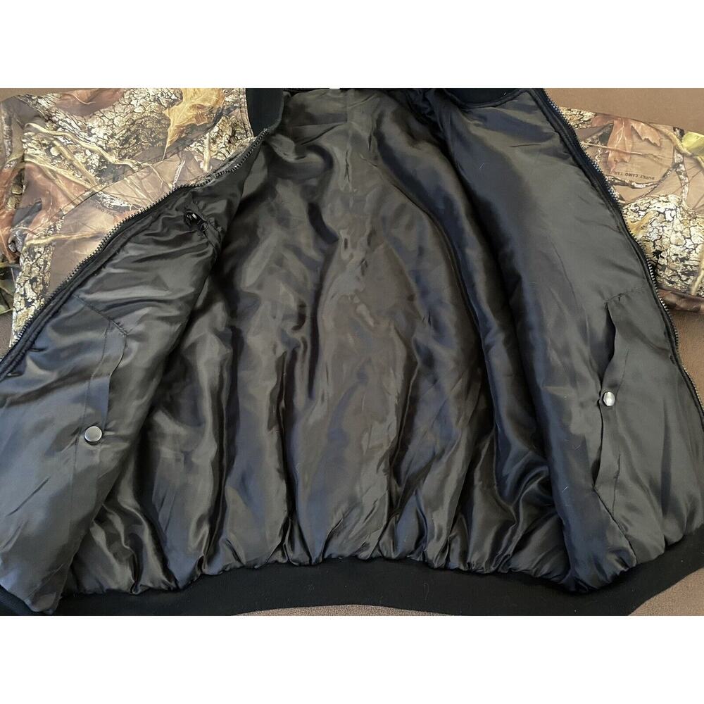 WFS Camo Gear Sz L Quilted LS Pockets Inside & Out Full Zip Burly Camo Tan Coat - Picture 5 of 9